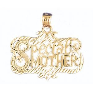 Special Mother Pendant Necklace Charm Bracelet in Yellow, White or Rose Gold 9732