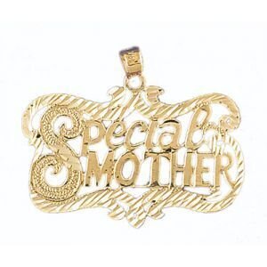 Special Mother Pendant Necklace Charm Bracelet in Yellow, White or Rose Gold 9733