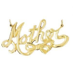 Mother Pendant Necklace Charm Bracelet in Yellow, White or Rose Gold 9736