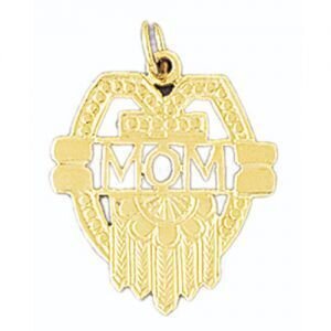 Mom Pendant Necklace Charm Bracelet in Yellow, White or Rose Gold 9739