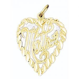 Mother Pendant Necklace Charm Bracelet in Yellow, White or Rose Gold 9746