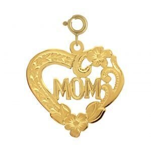 Mom Pendant Necklace Charm Bracelet in Yellow, White or Rose Gold 9754