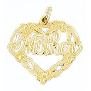 Mother Pendant Necklace Charm Bracelet in Yellow, White or Rose Gold 9756