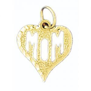 Mom Pendant Necklace Charm Bracelet in Yellow, White or Rose Gold 9760