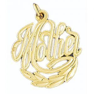Mother Pendant Necklace Charm Bracelet in Yellow, White or Rose Gold 9762
