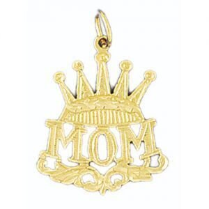Mom Pendant Necklace Charm Bracelet in Yellow, White or Rose Gold 9763