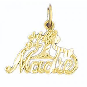 Number One Madre Pendant Necklace Charm Bracelet in Yellow, White or Rose Gold 9767