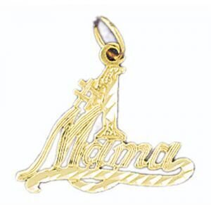 Number One Mama Pendant Necklace Charm Bracelet in Yellow, White or Rose Gold 9771