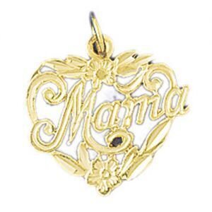 Mama Pendant Necklace Charm Bracelet in Yellow, White or Rose Gold 9772