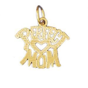 Perfect Mom Pendant Necklace Charm Bracelet in Yellow, White or Rose Gold 9835