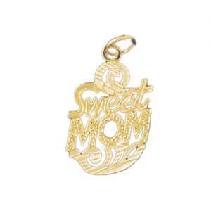 Sweet Mom Pendant Necklace Charm Bracelet in Yellow, White or Rose Gold 9860