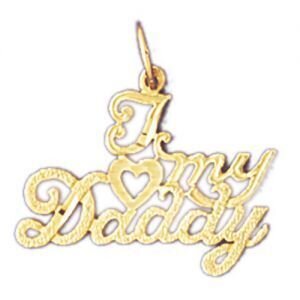 I Love My Daddy Pendant Necklace Charm Bracelet in Yellow, White or Rose Gold 9871