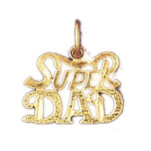 Super Dad Pendant Necklace Charm Bracelet in Yellow, White or Rose Gold 9873