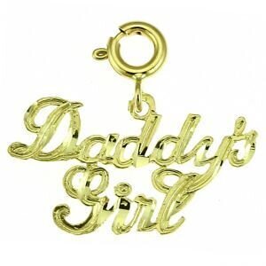 Daddys Girl Pendant Necklace Charm Bracelet in Yellow, White or Rose Gold 9876