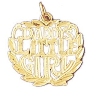 Daddys Little Girl Pendant Necklace Charm Bracelet in Yellow, White or Rose Gold 9877