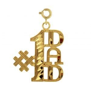 Super Dad Pendant Necklace Charm Bracelet in Yellow, White or Rose Gold 9879