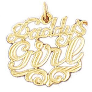 Daddys Girl Pendant Necklace Charm Bracelet in Yellow, White or Rose Gold 9882