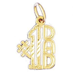 Dazzlers Jewelry Number One Dad Pendant Necklace Charm Bracelet in Yellow, White or Rose Gold 9883,…