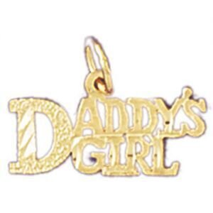 Daddys Girl Pendant Necklace Charm Bracelet in Yellow, White or Rose Gold 9886