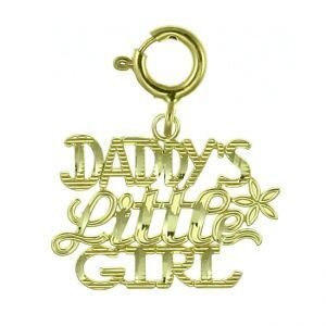 Daddys Little Girl Pendant Necklace Charm Bracelet in Yellow, White or Rose Gold 9887