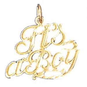 Its A Boy Pendant Necklace Charm Bracelet in Yellow, White or Rose Gold 9895