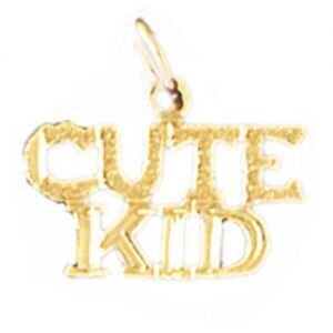 Cute Kid Pendant Necklace Charm Bracelet in Yellow, White or Rose Gold 9909