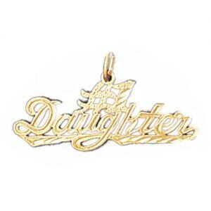 Number One Daughter Pendant Necklace Charm Bracelet in Yellow, White or Rose Gold 9916