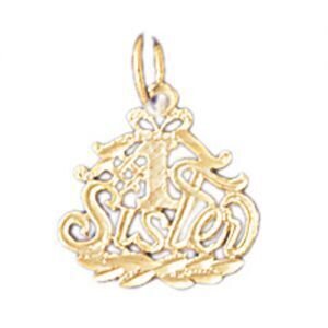 Dazzlers Jewelry Number One Sister Pendant Necklace Charm Bracelet in Yellow, White or Rose Gold 99…