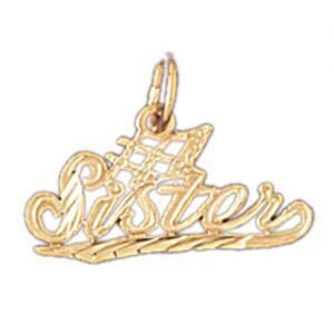Dazzlers Jewelry Number One Sister Pendant Necklace Charm Bracelet in Yellow, White or Rose Gold 99…