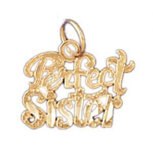 Perfect Sister Pendant Necklace Charm Bracelet in Yellow, White or Rose Gold 9965