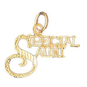 Special Aunt Pendant Necklace Charm Bracelet in Yellow, White or Rose Gold 9971