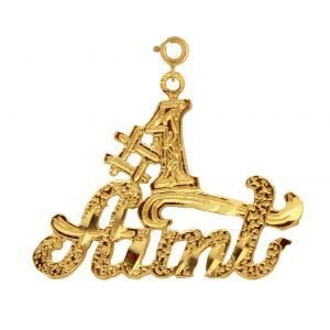 Dazzlers Jewelry Number One Aunt Pendant Necklace Charm Bracelet in Yellow, White or Rose Gold 9972…