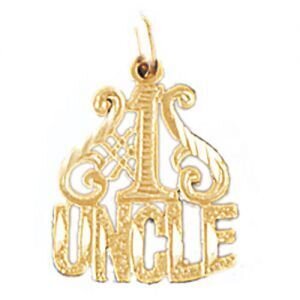 Number One Uncle Pendant Necklace Charm Bracelet in Yellow, White or Rose Gold 9974