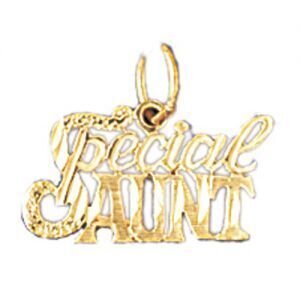 Special Aunt Pendant Necklace Charm Bracelet in Yellow, White or Rose Gold 9976