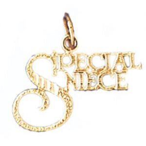 Dazzlers Jewelry Special Niece Pendant Necklace Charm Bracelet in Yellow, White or Rose Gold 9988, …