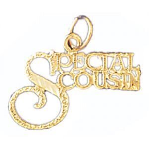 Special Cousin Pendant Necklace Charm Bracelet in Yellow, White or Rose Gold 9991