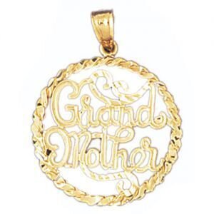 Grandma Grandmother Pendant Necklace Charm Bracelet in Yellow, White or Rose Gold 10002