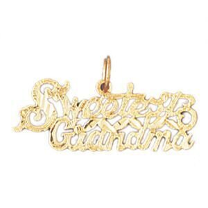 Dazzlers Jewelry Sweetest Grandma Grandmother Pendant Necklace Charm Bracelet in Yellow, White or R…