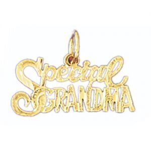 Special Grandma Grandmother Pendant Necklace Charm Bracelet in Yellow, White or Rose Gold 10008