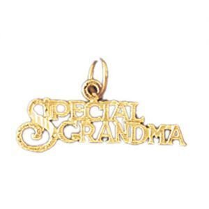 Special Grandma Grandmother Pendant Necklace Charm Bracelet in Yellow, White or Rose Gold 10013