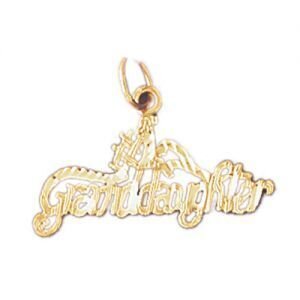 Number One Granddaughter Pendant Necklace Charm Bracelet in Yellow, White or Rose Gold 10033