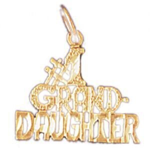 Number One Granddaughter Pendant Necklace Charm Bracelet in Yellow, White or Rose Gold 10034