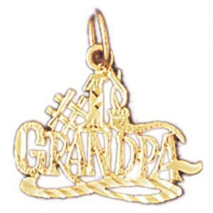 Dazzlers Jewelry Number One Grandpa Pendant Necklace Charm Bracelet in Yellow, White or Rose Gold 1…
