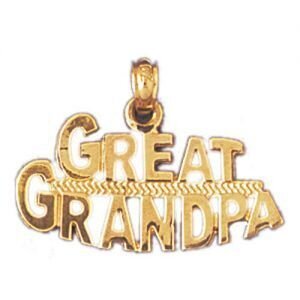 Great Grandpa Pendant Necklace Charm Bracelet in Yellow, White or Rose Gold 10038