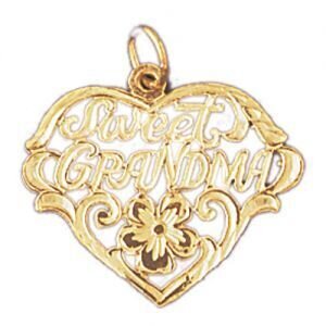 Grandma Of Twins Pendant Necklace Charm Bracelet in Yellow, White or Rose Gold 10044