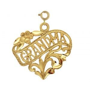 Grandma Pendant Necklace Charm Bracelet in Yellow, White or Rose Gold 10045