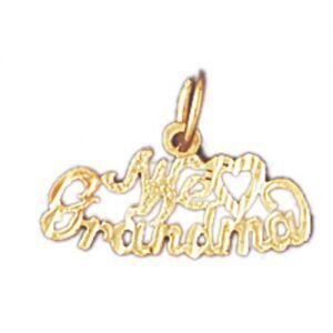 We Love Grandma Pendant Necklace Charm Bracelet in Yellow, White or Rose Gold 10055