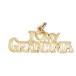 I Love Grandma Pendant Necklace Charm Bracelet in Yellow, White or Rose Gold 10057