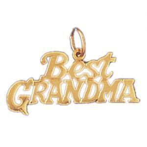 Best Grandma Pendant Necklace Charm Bracelet in Yellow, White or Rose Gold 10060