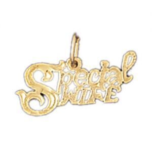 Special Wife Pendant Necklace Charm Bracelet in Yellow, White or Rose Gold 10088
